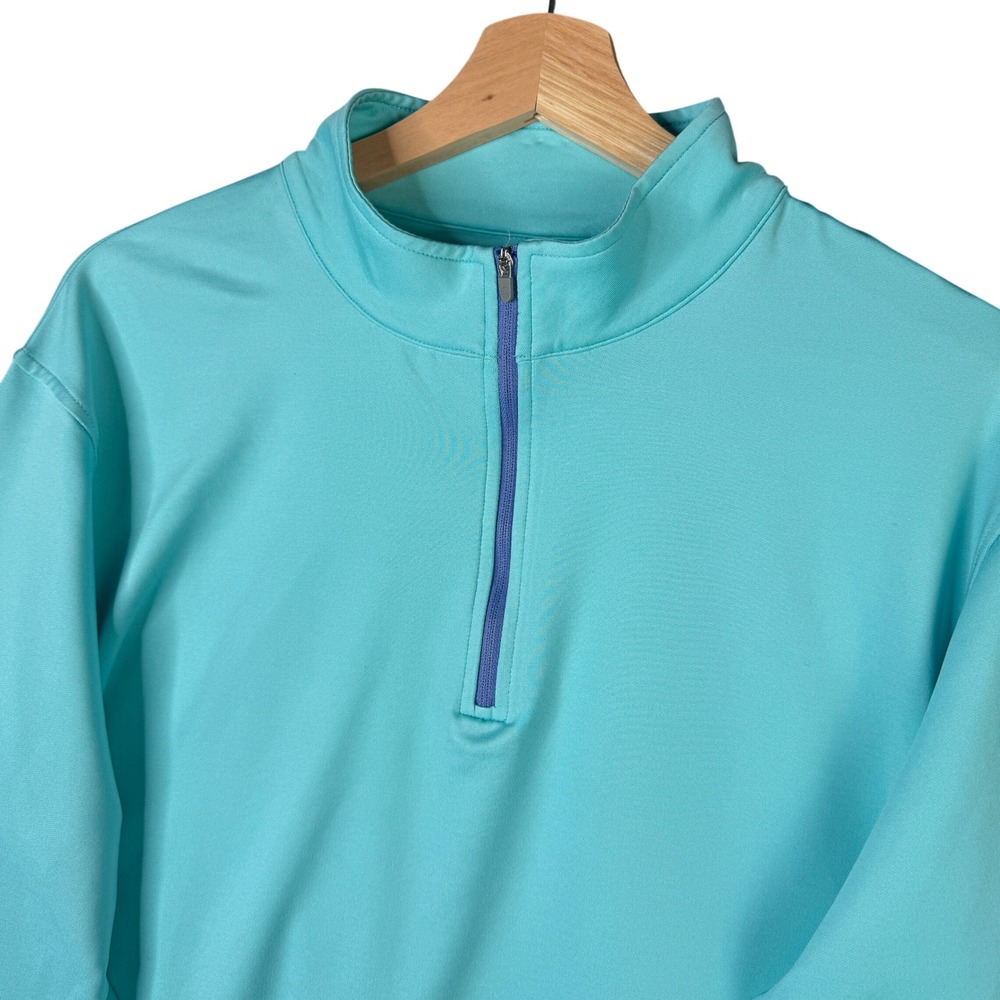 Peter Millar Perth Performance Quarter-Zip Radiant Blue MS23EK40B Mens Large